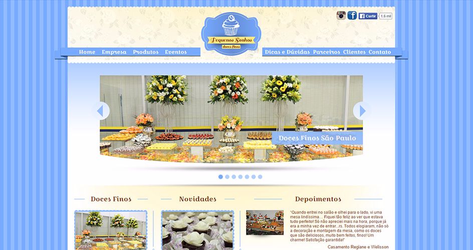 Pequenos Sonhos Doces Finos - Agencia Dub Criação e Desenvolvimento de Sites Zona Leste São Paulo